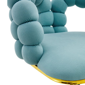 English Elm Set of Velvet Bubble Ball Chain Accent Chair with Sculptural Backrest for Living Room Gold,Teal W3875P370850