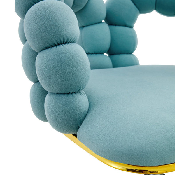 English Elm Set of Velvet Bubble Ball Chain Accent Chair with Sculptural Backrest for Living Room Gold,Teal W3875P370850