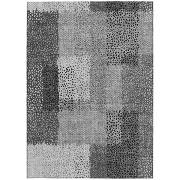 10 Ft X 14 Ft Gray Graphite Abstract Polyester Rug Washable for Indoor Outdoor Use