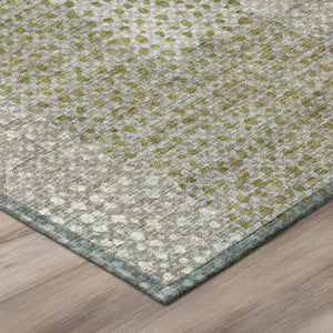8 X 10 Khaki Brown Abstract Polyester Area Rug Stain Resistant Indoor Outdoor