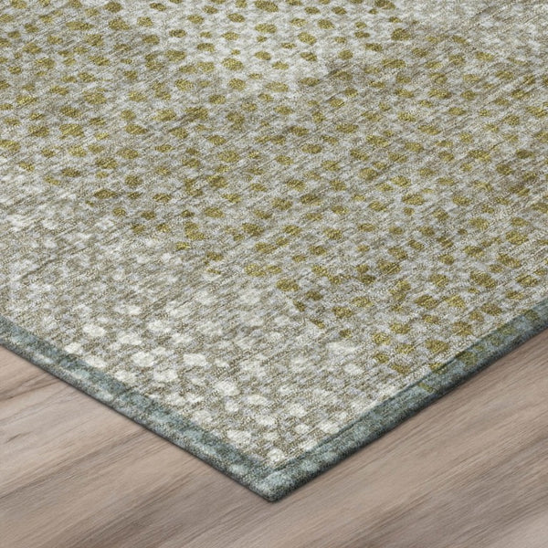 8 X 10 Khaki Brown Abstract Polyester Area Rug Stain Resistant Indoor Outdoor