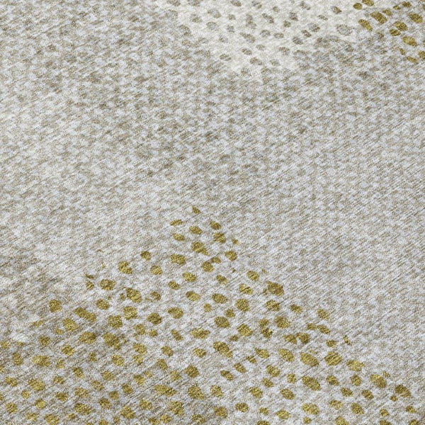 8 X 10 Khaki Brown Abstract Polyester Area Rug Stain Resistant Indoor Outdoor