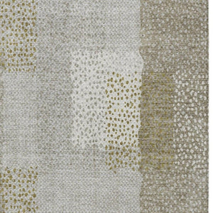 9 X 12 Khaki Brown Abstract Polyester Area Rug Washable Stain Resistant Patio