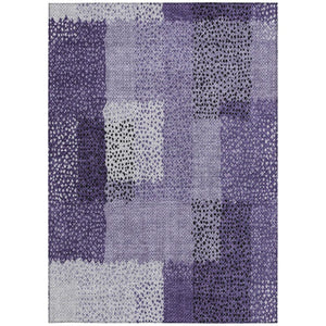 8 X 10 Abstract Purple Washable Polyester Area Rug for Indoor Outdoor Living