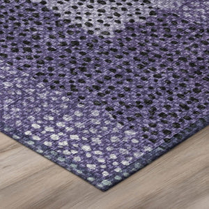8 X 10 Abstract Purple Washable Polyester Area Rug for Indoor Outdoor Living