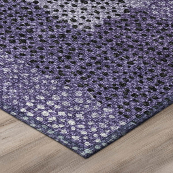 8 X 10 Abstract Purple Washable Polyester Area Rug for Indoor Outdoor Living