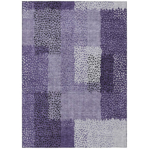 HomeRoots 9 X 12 Abstract Purple Polyester Area Rug Washable for Indoor Outdoor Spaces 745814