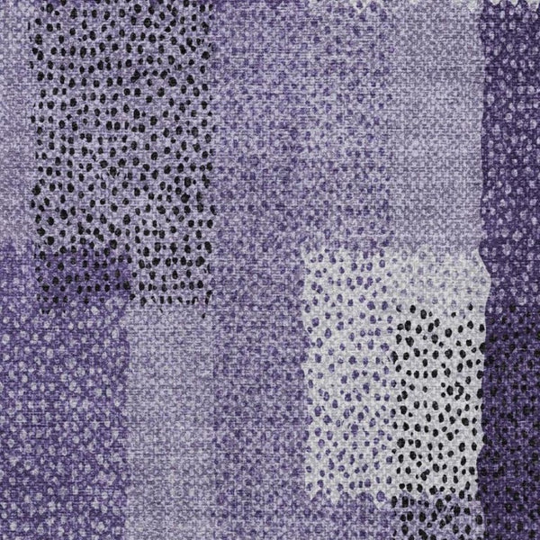 9 X 12 Abstract Purple Polyester Area Rug Washable for Indoor Outdoor Spaces