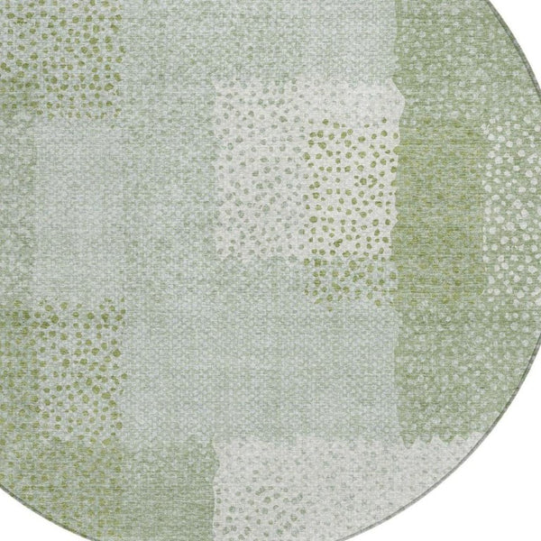 8 Ft Round Abstract Polyester Area Rug Washable Stain Resistant for Patio or Indoors