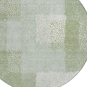 8 Ft Round Abstract Polyester Area Rug Washable Stain Resistant for Patio or Indoors