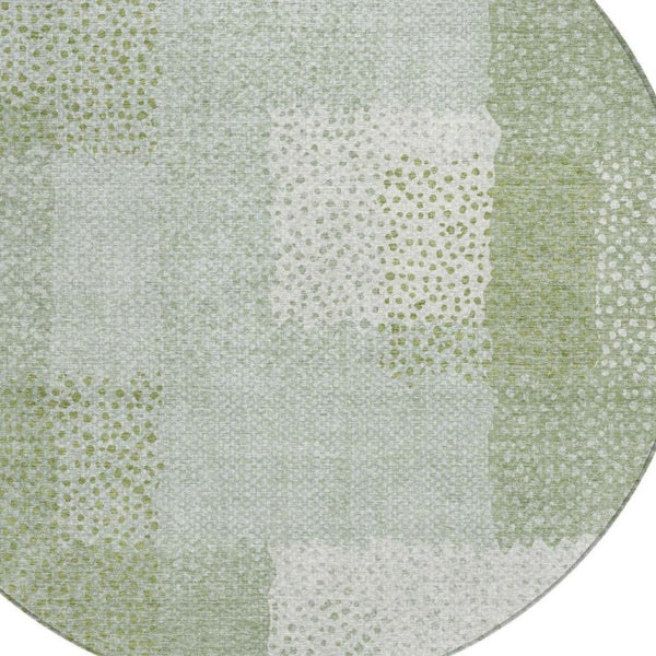 8 Ft Round Abstract Polyester Area Rug Washable Stain Resistant for Patio or Indoors