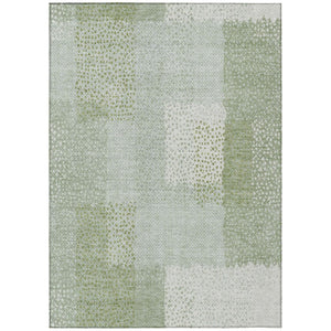 HomeRoots 9 X 12 Sage Green Abstract Polyester Area Rug Washable Indoor Outdoor All Season 745820