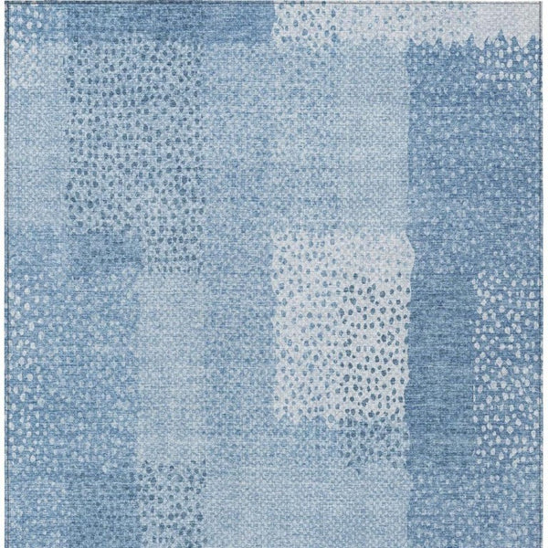 5x8 Abstract Sky Blue Washable Polyester Area Rug for Indoor Outdoor Living