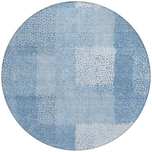 8 Ft Round Abstract Polyester Area Rug Washable for Patio Porch Poolside or Family Room