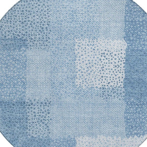 8 Ft Round Abstract Polyester Area Rug Washable for Patio Porch Poolside or Family Room