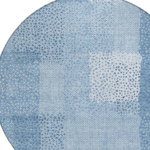 8 Ft Round Abstract Polyester Area Rug Washable for Patio Porch Poolside or Family Room