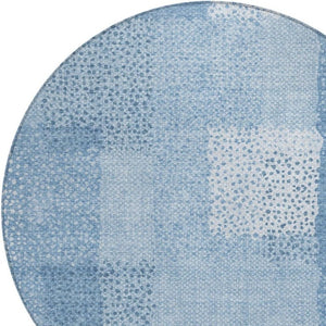 8 Ft Round Abstract Polyester Area Rug Washable for Patio Porch Poolside or Family Room