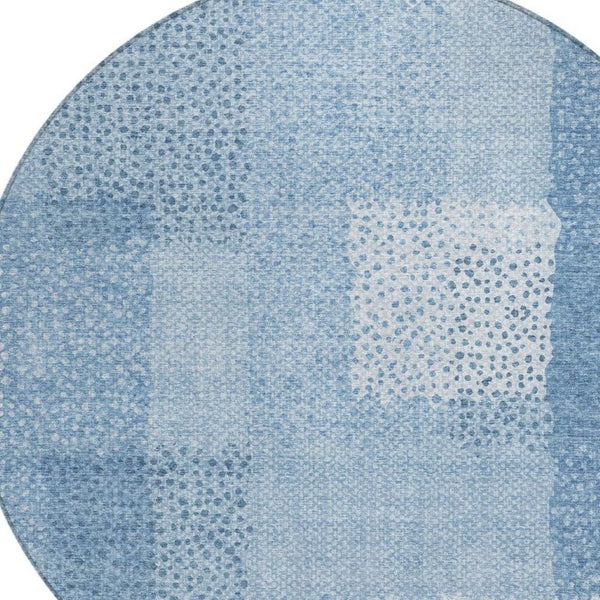 8 Ft Round Abstract Polyester Area Rug Washable for Patio Porch Poolside or Family Room