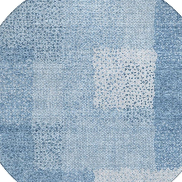 8 Ft Round Abstract Polyester Area Rug Washable for Patio Porch Poolside or Family Room