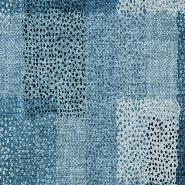 5 X 8 Teal Abstract Polyester Area Rug Washable Stain Resistant Indoor Outdoor Use
