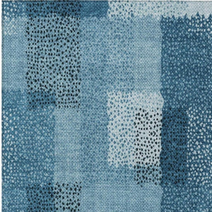 5 X 8 Teal Abstract Polyester Area Rug Washable Stain Resistant Indoor Outdoor Use