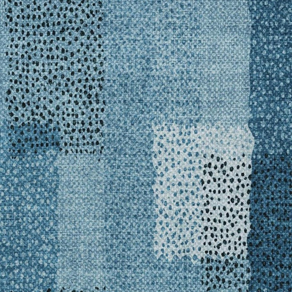 8x10 Abstract Teal Polyester Area Rug Washable Stain Resistant for Patio or Living Room