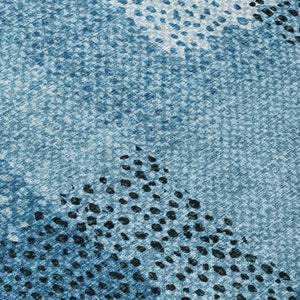 8x10 Abstract Teal Polyester Area Rug Washable Stain Resistant for Patio or Living Room