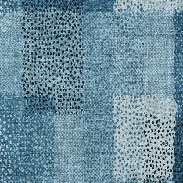 9x12 Teal Abstract Polyester Area Rug Stain Resistant for Patio or Living Room