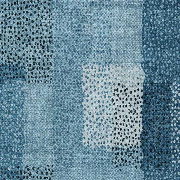 9x12 Teal Abstract Polyester Area Rug Stain Resistant for Patio or Living Room