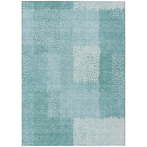 HomeRoots 10 X 14 Turquoise Abstract Polyester Area Rug Washable for Indoor Outdoor Use 745839