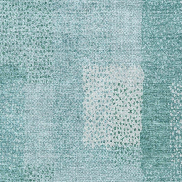 10 X 14 Turquoise Abstract Polyester Area Rug Washable for Indoor Outdoor Use