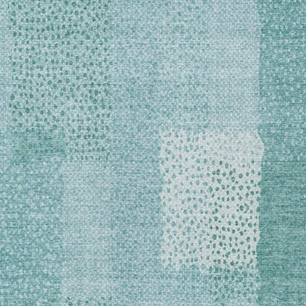 10 X 14 Turquoise Abstract Polyester Area Rug Washable for Indoor Outdoor Use
