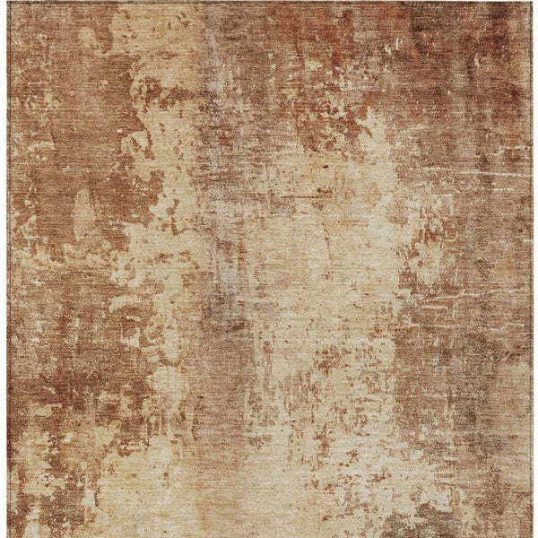 5x8 Copper Orange Abstract Polyester Area Rug Washable for Indoor Outdoor Use