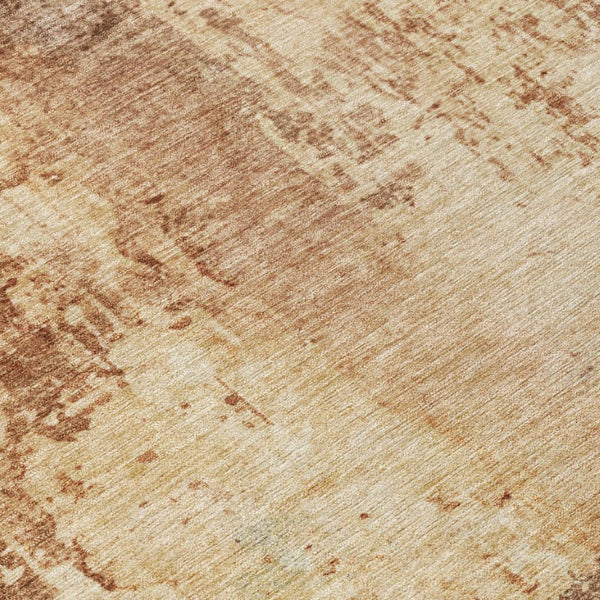 5x8 Copper Orange Abstract Polyester Area Rug Washable for Indoor Outdoor Use