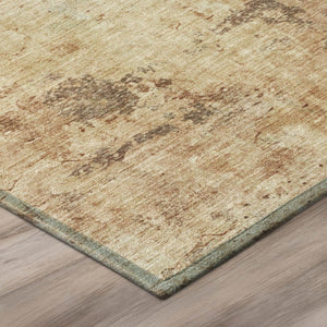 5x8 Copper Orange Abstract Polyester Area Rug Washable for Indoor Outdoor Use