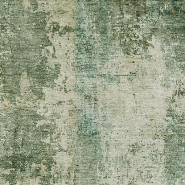 5 X 8 Abstract Sage Green Polyester Area Rug Washable for Indoor Outdoor Use
