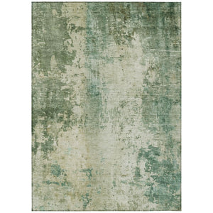 HomeRoots 10 X 14 Abstract Green Sage Washable Polyester Rug for Indoor Outdoor Living 745863