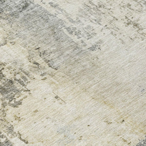 8 X 10 Pewter Gray Abstract Polyester Area Rug Stain Resistant Indoor Outdoor