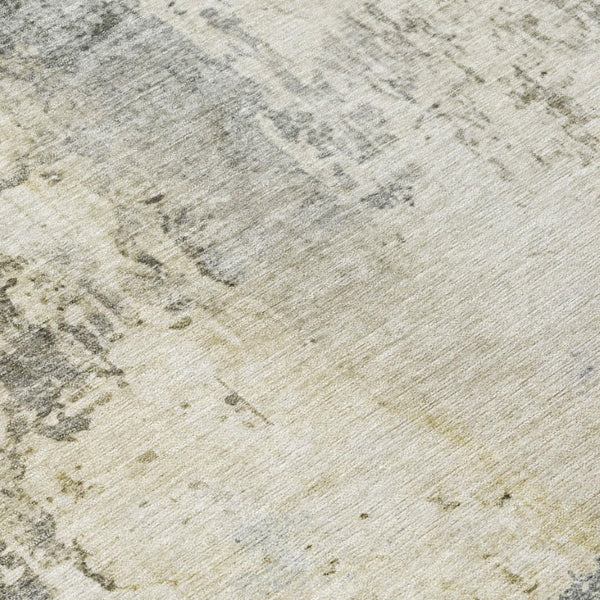 8 X 10 Pewter Gray Abstract Polyester Area Rug Stain Resistant Indoor Outdoor
