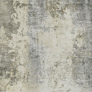 10 X 14 Abstract Pewter Gray Polyester Area Rug Washable for Patio or Living Room