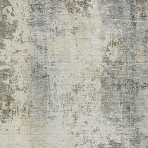 10 X 14 Abstract Pewter Gray Polyester Area Rug Washable for Patio or Living Room