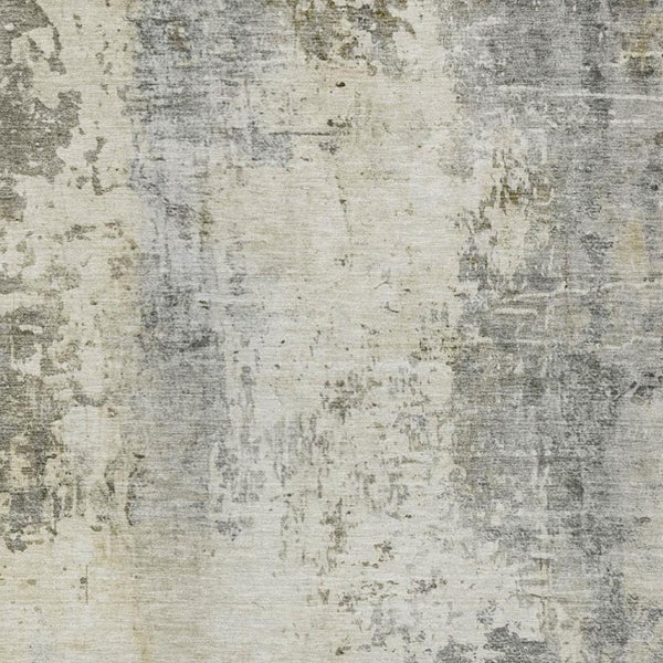 10 X 14 Abstract Pewter Gray Polyester Area Rug Washable for Patio or Living Room