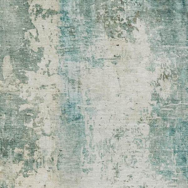 10 X 14 Teal Silver Abstract Polyester Area Rug Stain Resistant Indoor Outdoor
