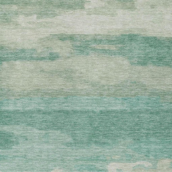 5 X 8 Abstract Aqua Teal Polyester Area Rug for Indoor Outdoor Spaces