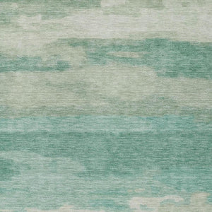 5 X 8 Abstract Aqua Teal Polyester Area Rug for Indoor Outdoor Spaces