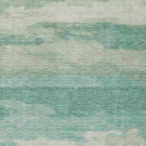 5 X 8 Abstract Aqua Teal Polyester Area Rug for Indoor Outdoor Spaces
