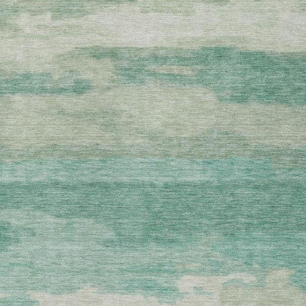 5 X 8 Abstract Aqua Teal Polyester Area Rug for Indoor Outdoor Spaces