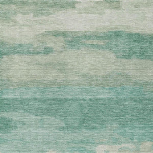 10 X 14 Abstract Teal Polyester Area Rug Washable Stain Resistant Indoor Outdoor