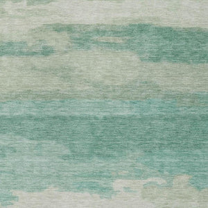 10 X 14 Abstract Teal Polyester Area Rug Washable Stain Resistant Indoor Outdoor