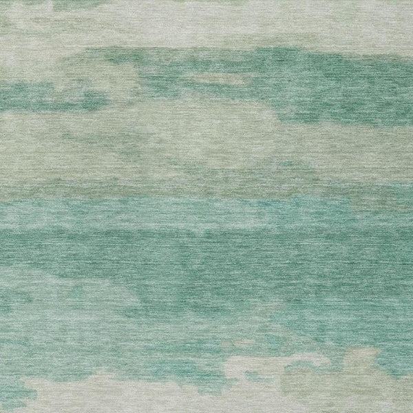 10 X 14 Abstract Teal Polyester Area Rug Washable Stain Resistant Indoor Outdoor